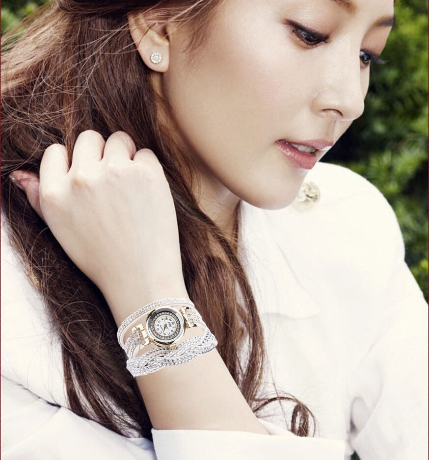 Fashion Luxury Casual Rhinestone Quartz Bracelet Watches for Women