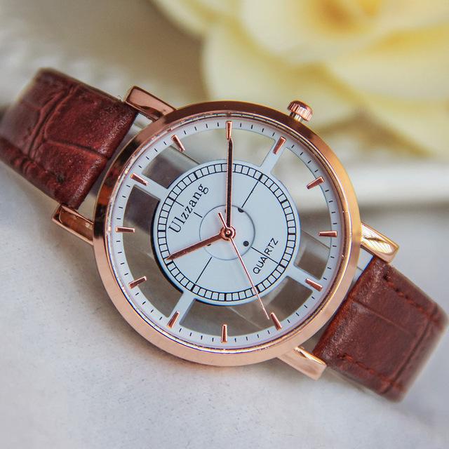 Fashion Women's Luxury Unique Stylish Double Hollow Casual Quartz Watches