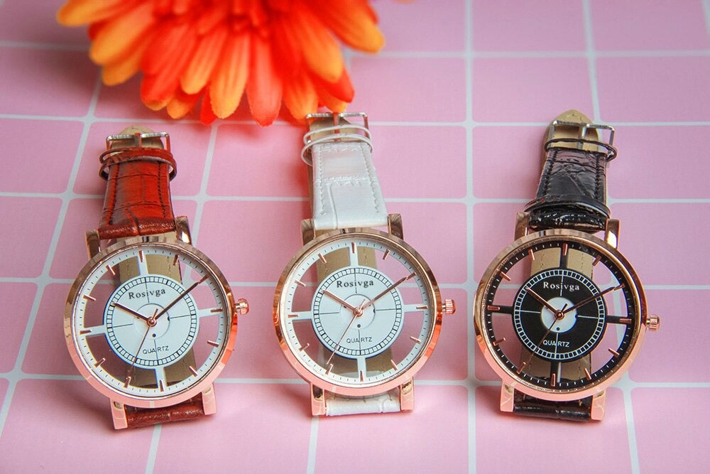 Fashion Women's Luxury Unique Stylish Double Hollow Casual Quartz Watches