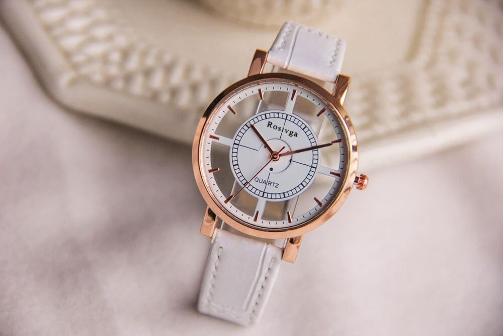 Fashion Women's Luxury Unique Stylish Double Hollow Casual Quartz Watches