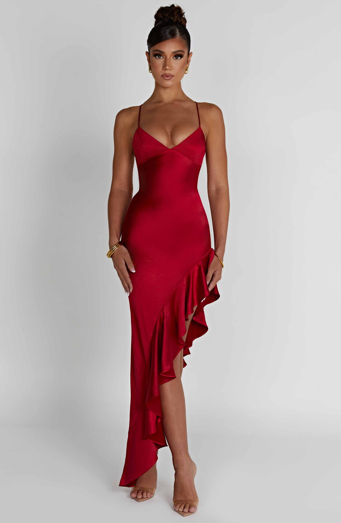 Flora Midi Dress - Red