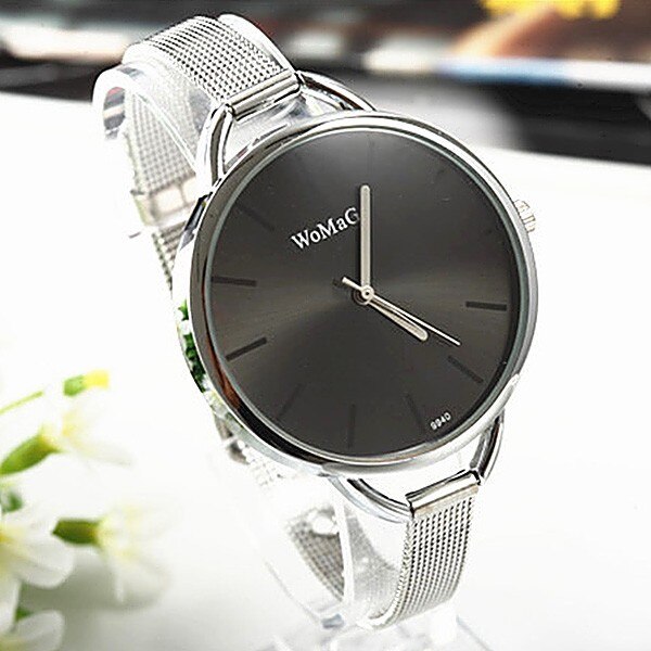 Gold Fashion Bracelet Stainless Steel Quartz Wristwatches for Women