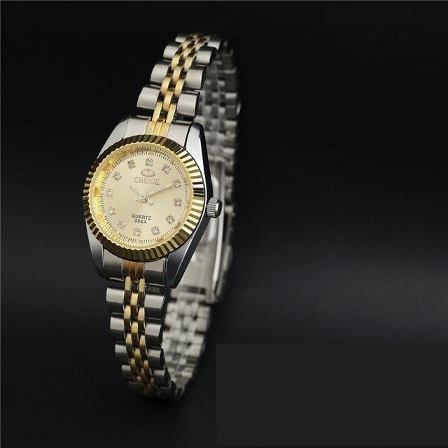 Golden & Silver Classic Quartz Luxury Gift Watches for Women