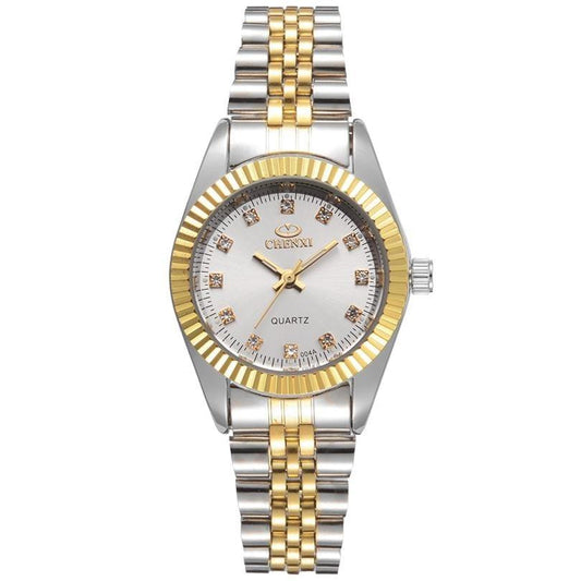 Golden & Silver Classic Quartz Luxury Gift Watches for Women