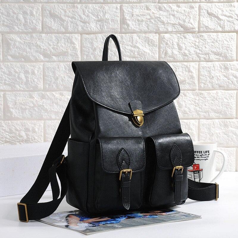  High-end Casual Female Solid Pattern Genuine Leather Travel Backpack - Backpacks - DYAVOR® 