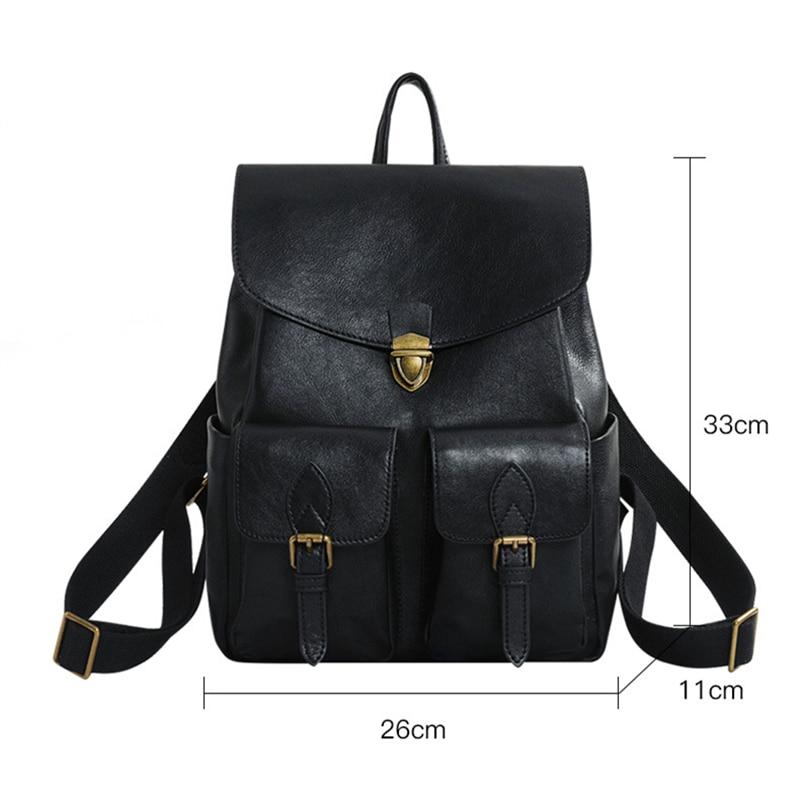  High-end Casual Female Solid Pattern Genuine Leather Travel Backpack - Backpacks - DYAVOR® 