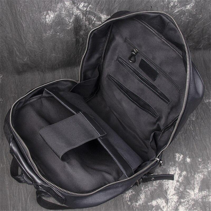 Highend Unisex Solid Genuine Leather 14'' 15.6'' Laptop Travel Backpack