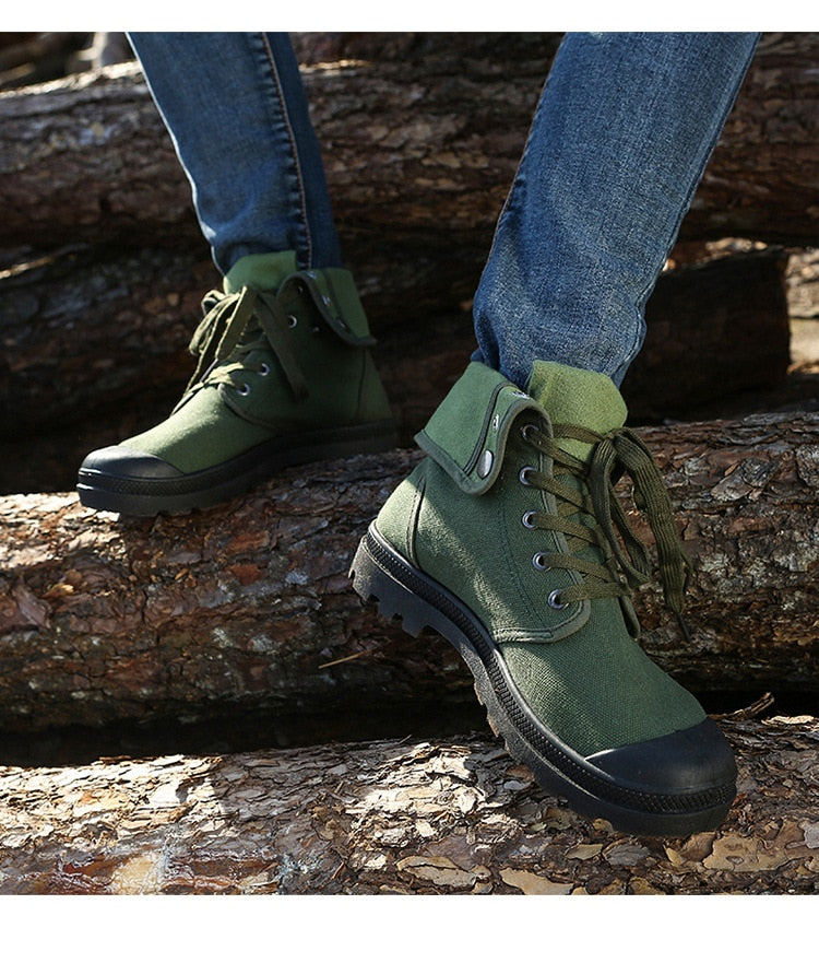  Hip Hop Desert Style Fashion Autumn Military Comfortable Canvas Tactical Ankle Boots Shoes Size - Boots - DYAVOR® 