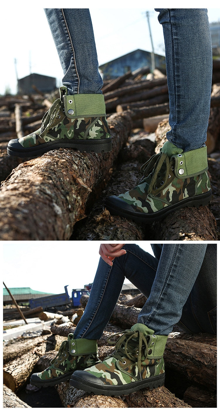  Hip Hop Desert Style Fashion Autumn Military Comfortable Canvas Tactical Ankle Boots Shoes Size - Boots - DYAVOR® 