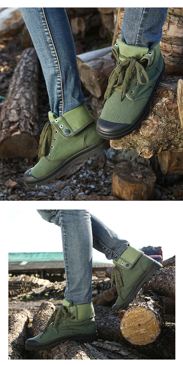  Hip Hop Desert Style Fashion Autumn Military Comfortable Canvas Tactical Ankle Boots Shoes Size - Boots - DYAVOR® 