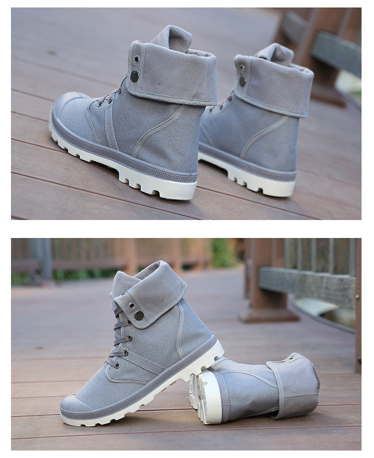  Hip Hop Desert Style Fashion Autumn Military Comfortable Canvas Tactical Ankle Boots Shoes Size - Boots - DYAVOR® 