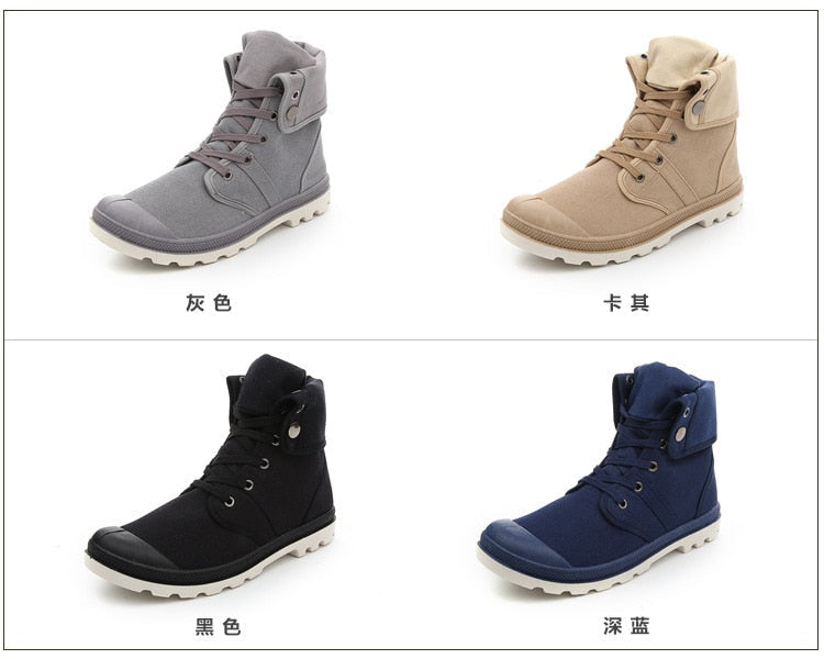  Hip Hop Desert Style Fashion Autumn Military Comfortable Canvas Tactical Ankle Boots Shoes Size - Boots - DYAVOR® 