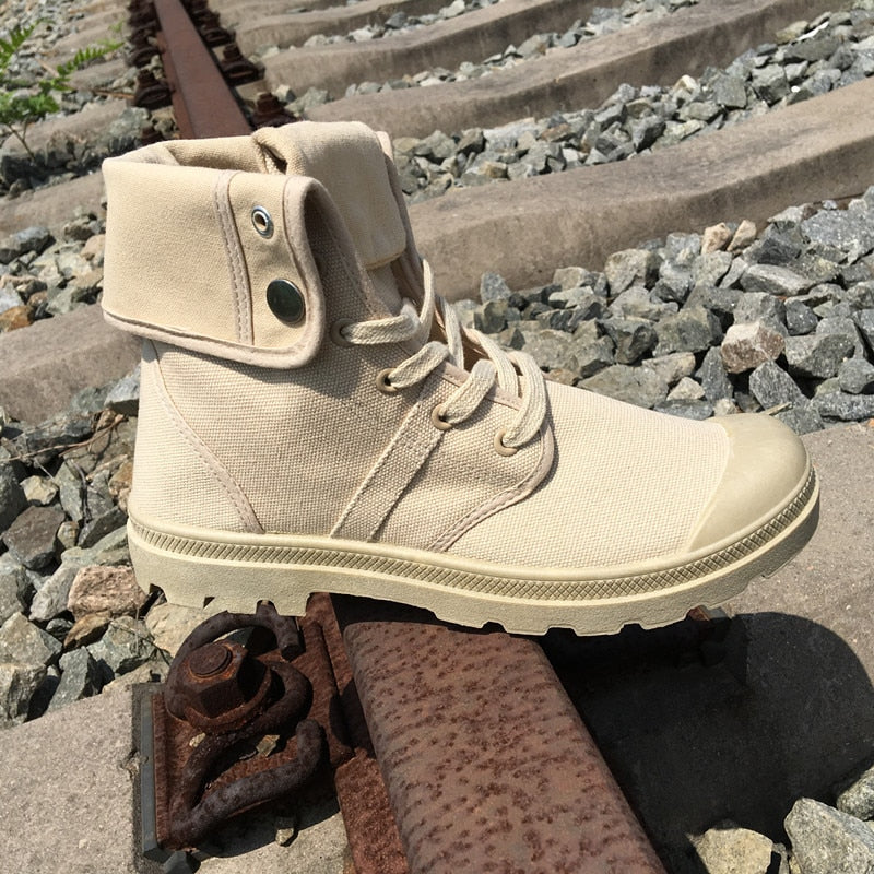  Hip Hop Desert Style Fashion Autumn Military Comfortable Canvas Tactical Ankle Boots Shoes Size - Boots - DYAVOR® 