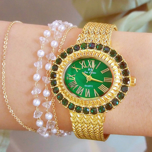  Hip Hop Fashion Women's Golden Stainless Steel Quartz Small Wristwatch - Watches for Women - DYAVOR® 