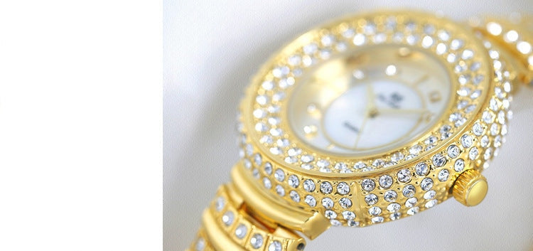  Hip Hop Women's Stainless Steel Silver Diamond Decor Quartz Wristwatch - Watches for Women - DYAVOR® 
