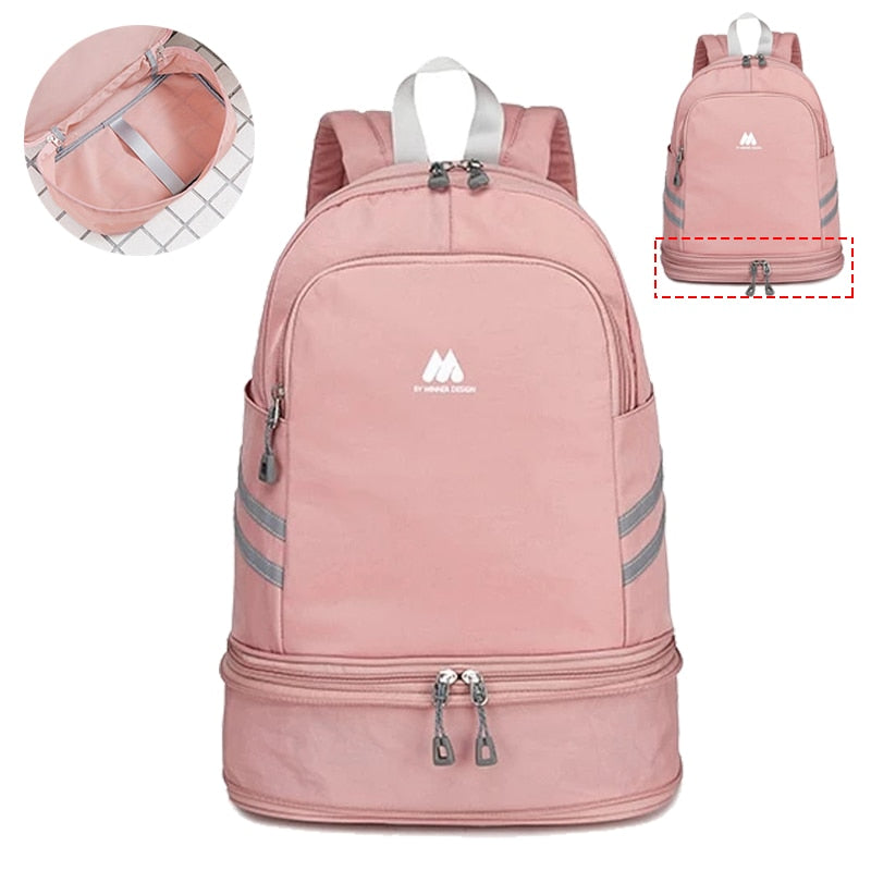  Large Beach Bag Combo Dry Wet Waterproof Backpack Women Swimming Gym Bag with Shoe Pouch Large - Backpacks - DYAVOR® 