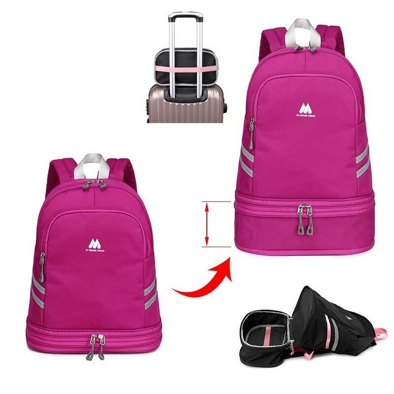  Large Beach Bag Combo Dry Wet Waterproof Backpack Women Swimming Gym Bag with Shoe Pouch Large - Backpacks - DYAVOR® 