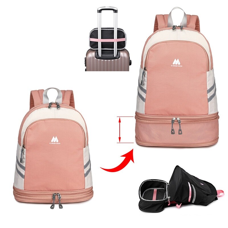  Large Beach Bag Combo Dry Wet Waterproof Backpack Women Swimming Gym Bag with Shoe Pouch Large - Backpacks - DYAVOR® 