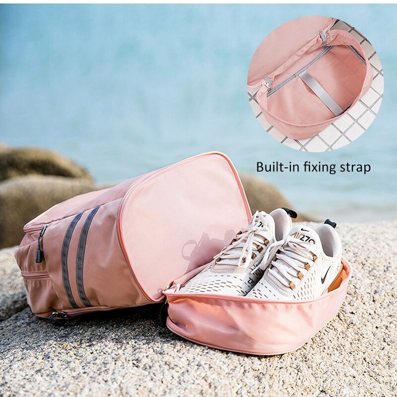  Large Beach Bag Combo Dry Wet Waterproof Backpack Women Swimming Gym Bag with Shoe Pouch Large - Backpacks - DYAVOR® 