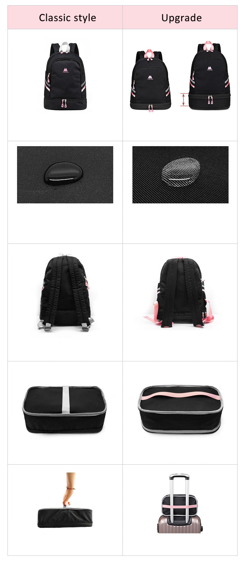  Large Beach Bag Combo Dry Wet Waterproof Backpack Women Swimming Gym Bag with Shoe Pouch Large - Backpacks - DYAVOR® 
