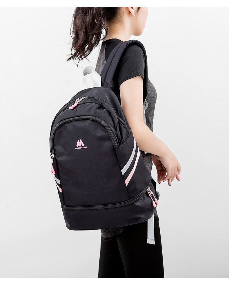  Large Beach Bag Combo Dry Wet Waterproof Backpack Women Swimming Gym Bag with Shoe Pouch Large - Backpacks - DYAVOR® 