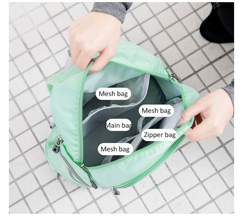  Large Beach Bag Combo Dry Wet Waterproof Backpack Women Swimming Gym Bag with Shoe Pouch Large - Backpacks - DYAVOR® 