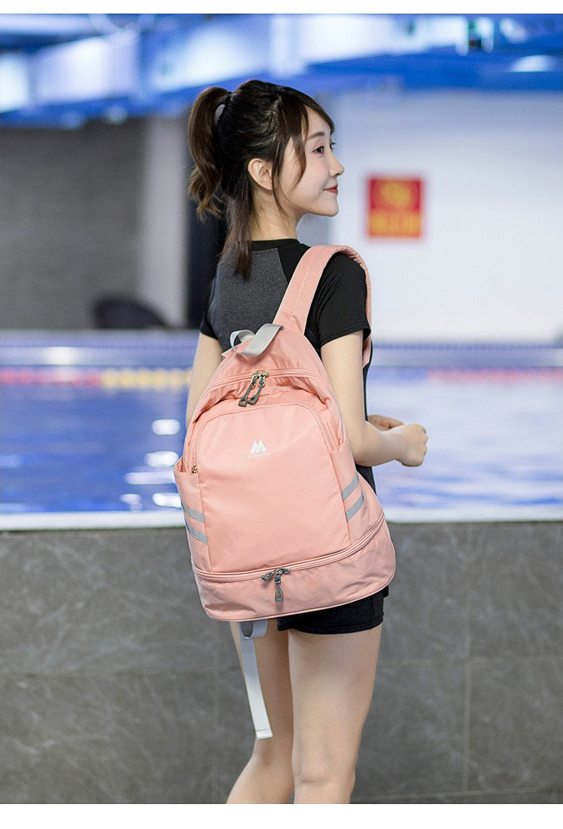  Large Beach Bag Combo Dry Wet Waterproof Backpack Women Swimming Gym Bag with Shoe Pouch Large - Backpacks - DYAVOR® 