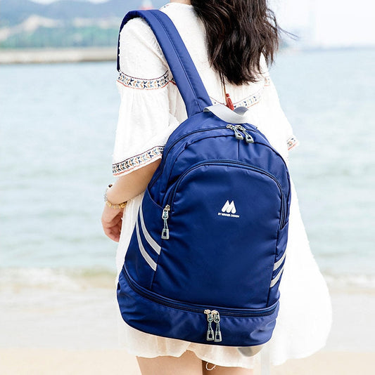  Large Beach Bag Combo Dry Wet Waterproof Backpack Women Swimming Gym Bag with Shoe Pouch Large - Backpacks - DYAVOR® 