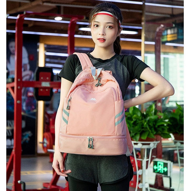  Large Beach Bag Combo Dry Wet Waterproof Backpack Women Swimming Gym Bag with Shoe Pouch Large - Backpacks - DYAVOR® 
