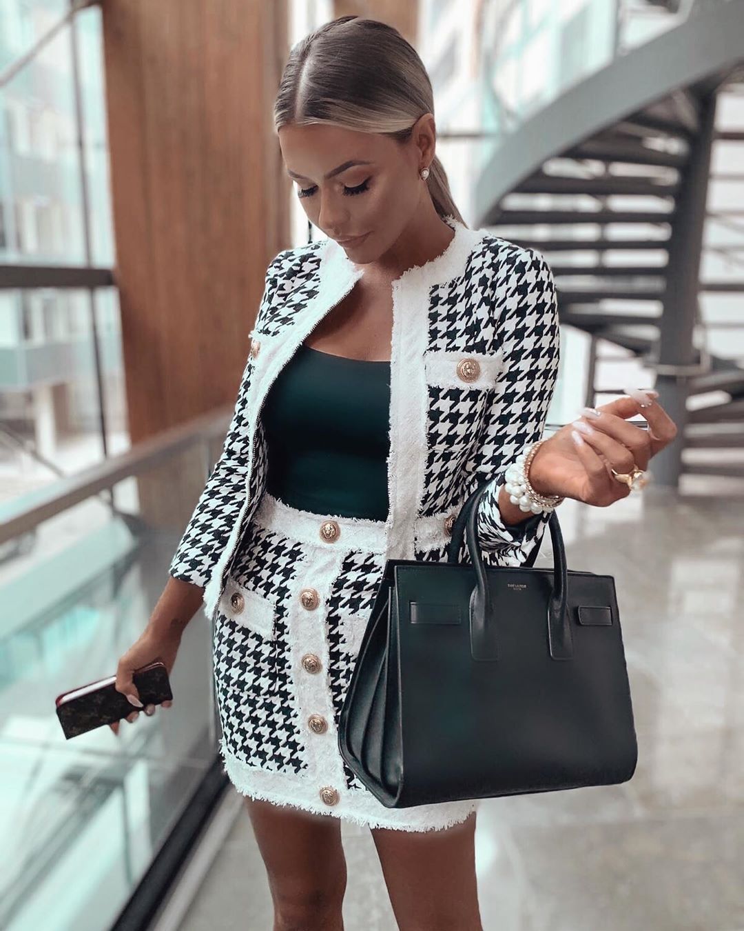  Houndstooth Two-piece Set -  - DYAVOR® 