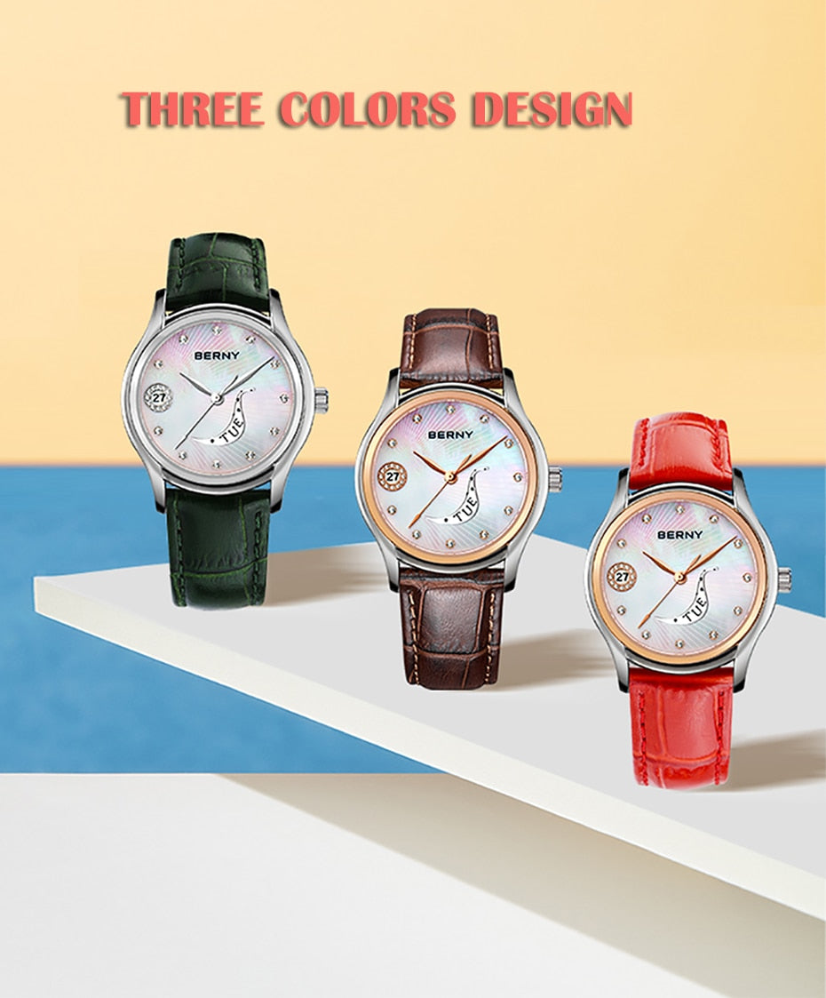  Women's Luxury Business Casual Waterproof Leather Band Wristwatch - Watches for Women - DYAVOR® 