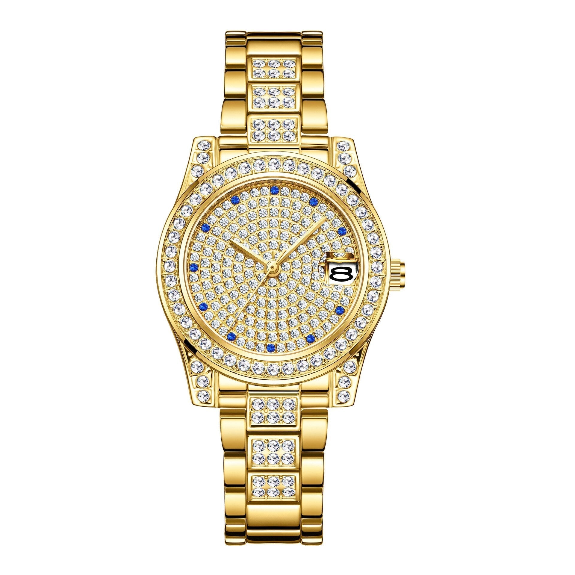  Luxury Women's Crystal Diamonds Decor Stainless Steel Dress Wristwatch - Watches for Women - DYAVOR® 