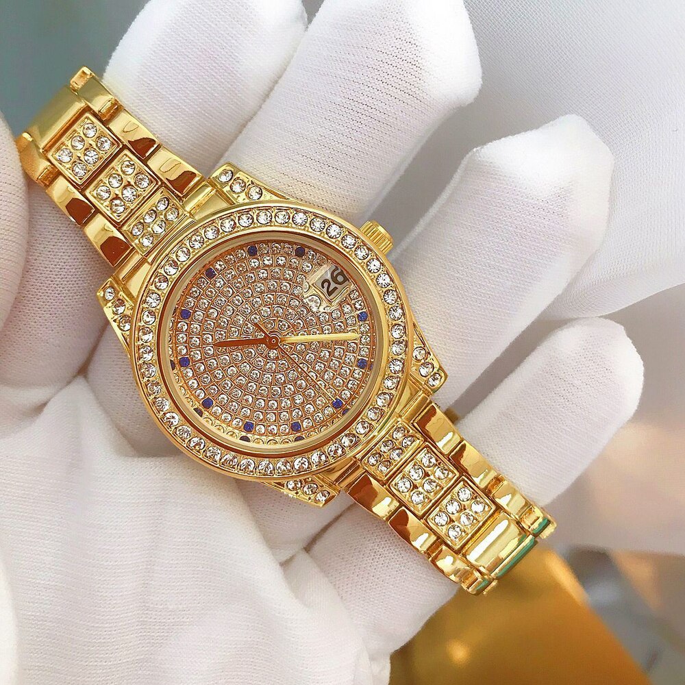  Luxury Women's Crystal Diamonds Decor Stainless Steel Dress Wristwatch - Watches for Women - DYAVOR® 