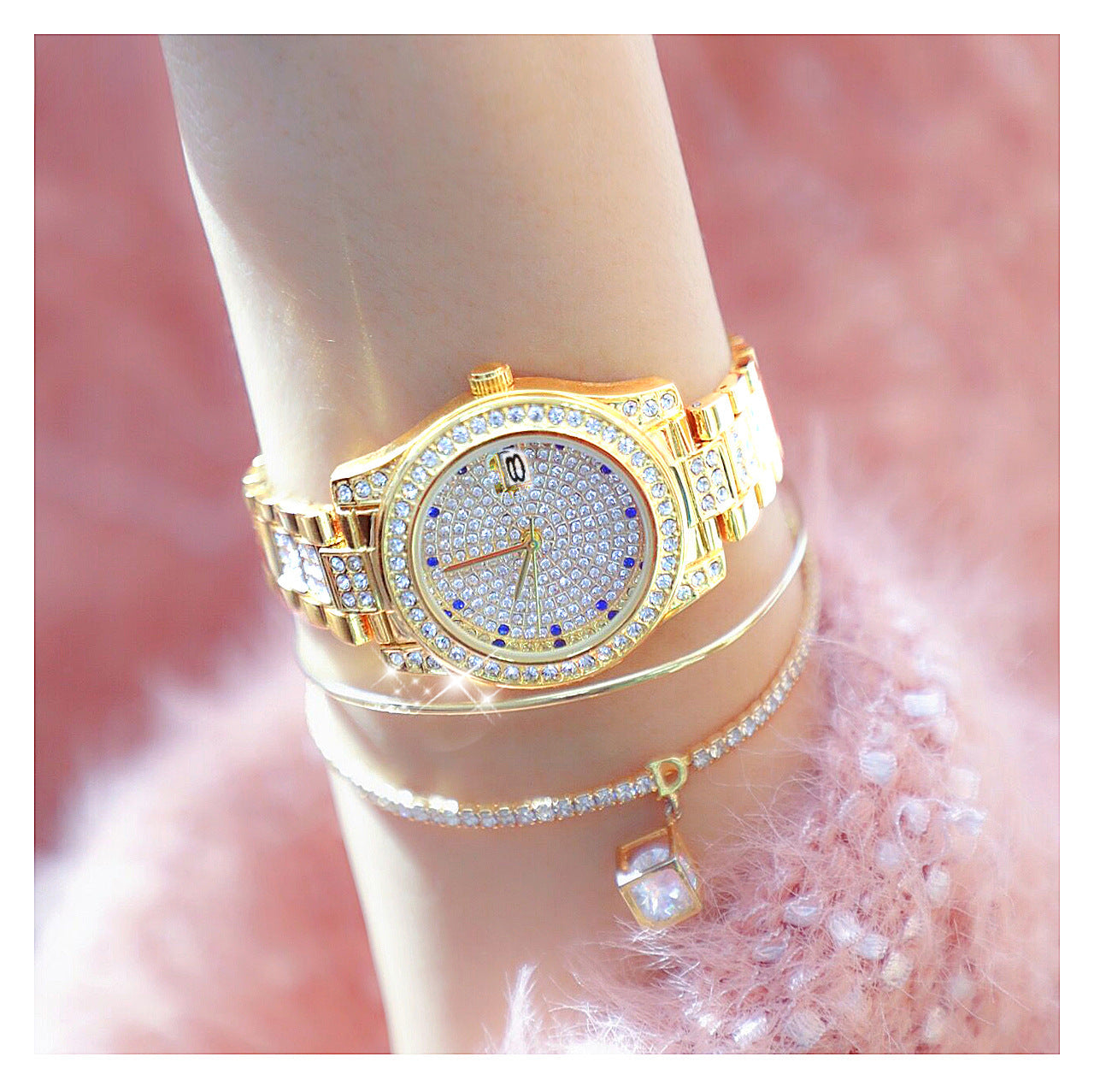  Luxury Women's Crystal Diamonds Decor Stainless Steel Dress Wristwatch - Watches for Women - DYAVOR® 