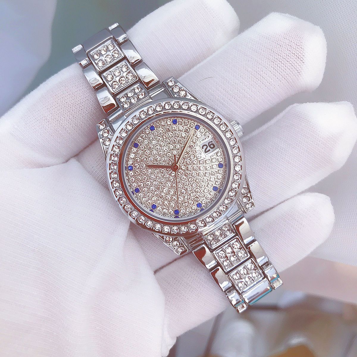  Luxury Women's Crystal Diamonds Decor Stainless Steel Dress Wristwatch - Watches for Women - DYAVOR® 