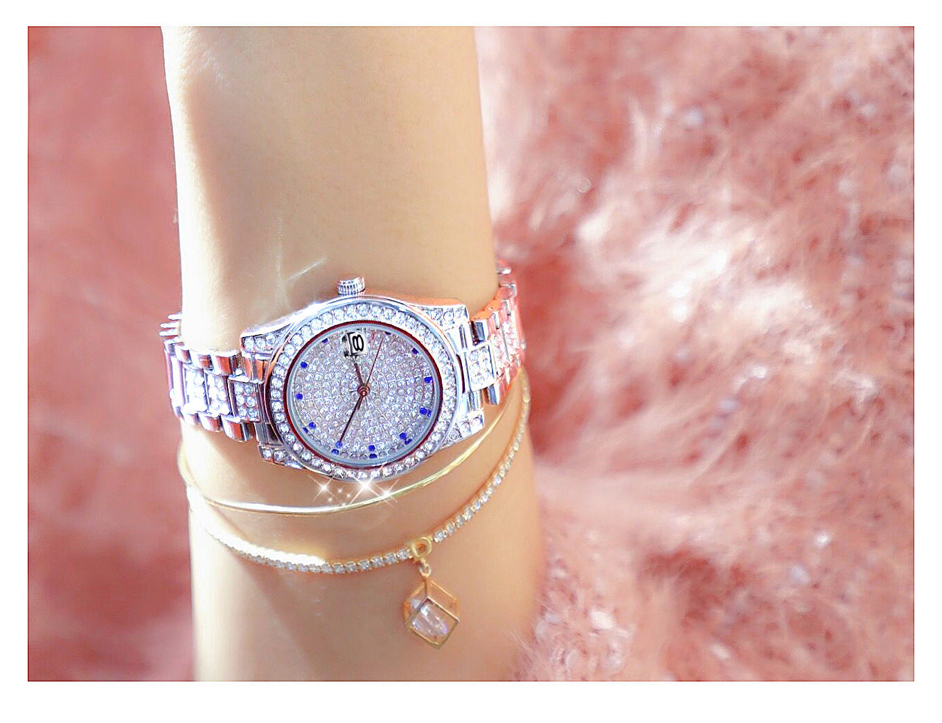  Luxury Women's Crystal Diamonds Decor Stainless Steel Dress Wristwatch - Watches for Women - DYAVOR® 