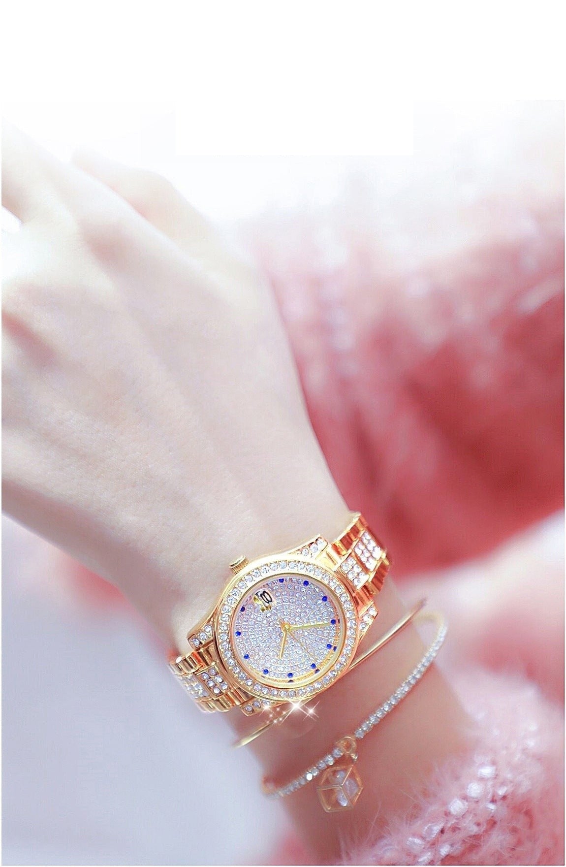  Luxury Women's Crystal Diamonds Decor Stainless Steel Dress Wristwatch - Watches for Women - DYAVOR® 