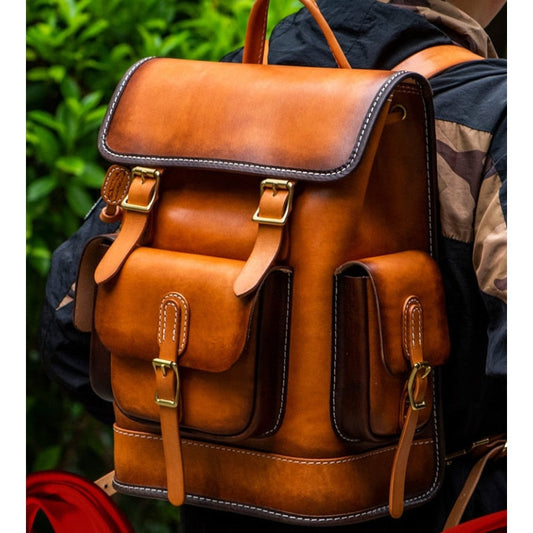  Men and Women Handmade Elaborate Works Cow Leather Backpacks - Backpacks - DYAVOR® 