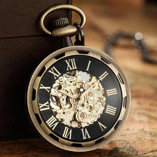  Unisex Antique Skeleton Mechanical Steampunk Pocket Fob Watch - Unisex Style Watches - DYAVOR® 