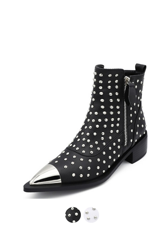  Perona Women's Pointed Toe Metal Boots - Boots - DYAVOR® 