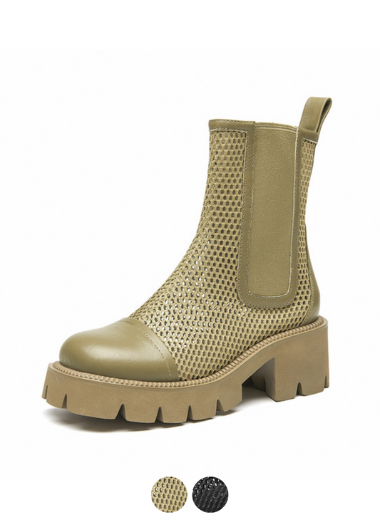  Klein Women's Mesh Platform Leather Boots - Boots - DYAVOR® 