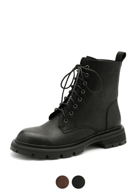  Myers Women's Leather Black Boots - Boots - DYAVOR® 