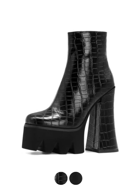  Radd Women's Black Platform Ankle Boots - Booties - DYAVOR® 