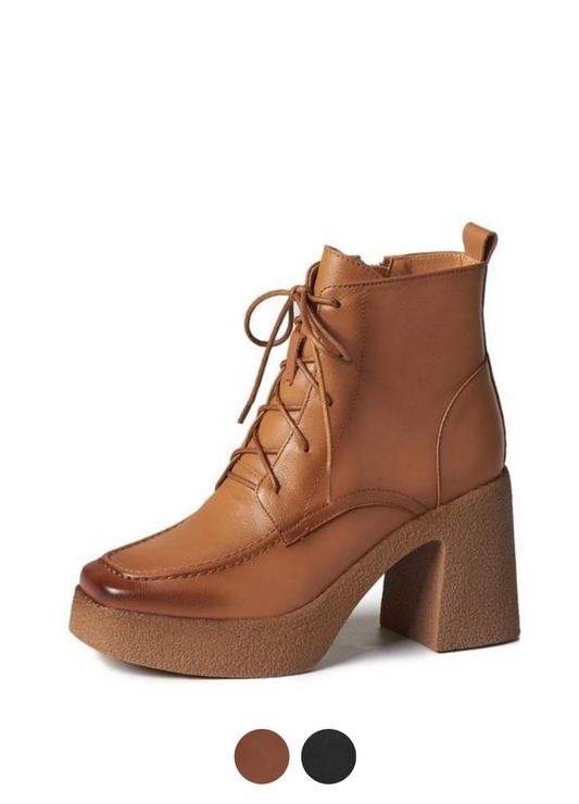  Sabeena Women's Platform Leather Booties - Boots - DYAVOR® 
