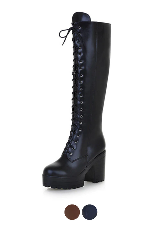  Perla Women's Lace-up Platform Boots - Boots - DYAVOR® 