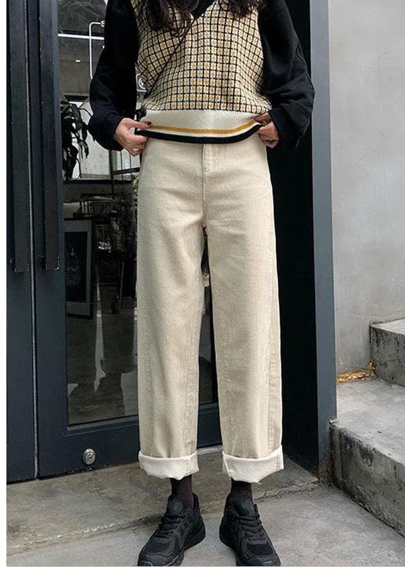  new fall women casual wide leg pants wild corduroy trousers -  - DYAVOR® 