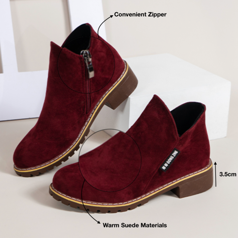  GRW Orthopedic Women Ankle Boots Suede Warm Zipper NonSkid Fashion Designed -  - DYAVOR® 