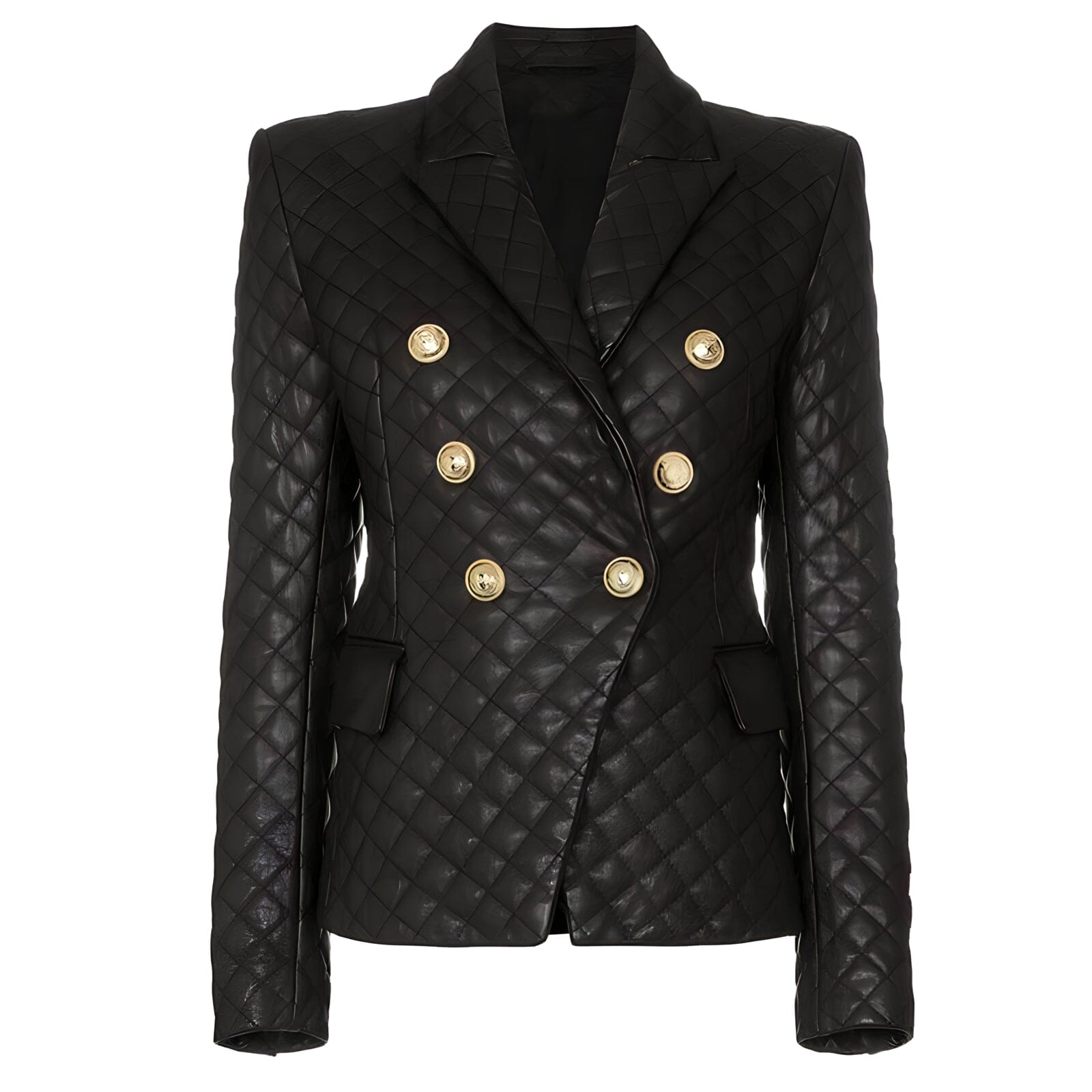  The Cynthia Quilted Faux Leather Blazer -  - DYAVOR® 