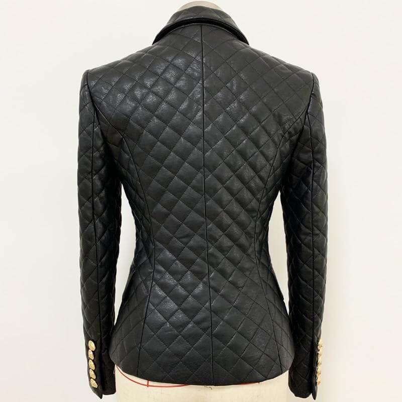  The Cynthia Quilted Faux Leather Blazer -  - DYAVOR® 
