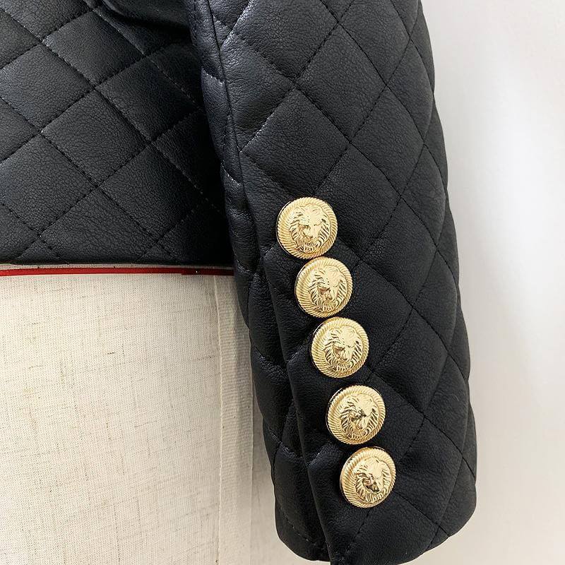  The Cynthia Quilted Faux Leather Blazer -  - DYAVOR® 